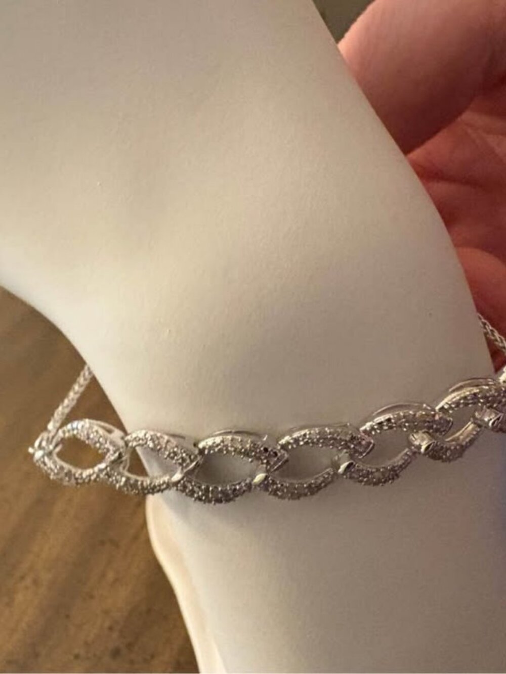 0.5 CT Natural Diamond and Sterling Silver Bolo Bracelet